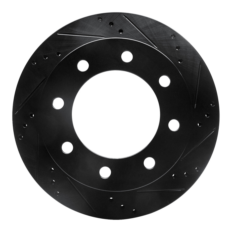 Ford F-350 Super Duty Brake Rotor (1) - Rear Right - R1 Concepts - Drilled & Slotted - Black - `99-`05